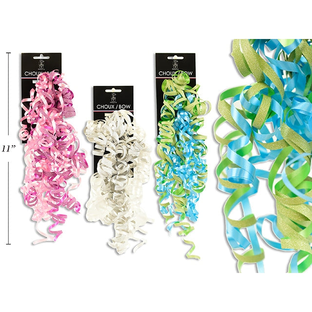 2pc Curly Bows Pastel Assorted 5mm x 34in