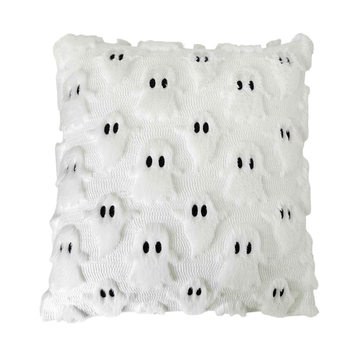 Ghost-Themed Halloween Throw Pillow