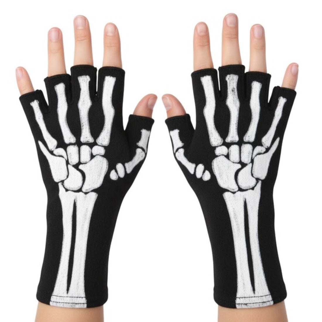 Child Fingerless Skeleton Gloves