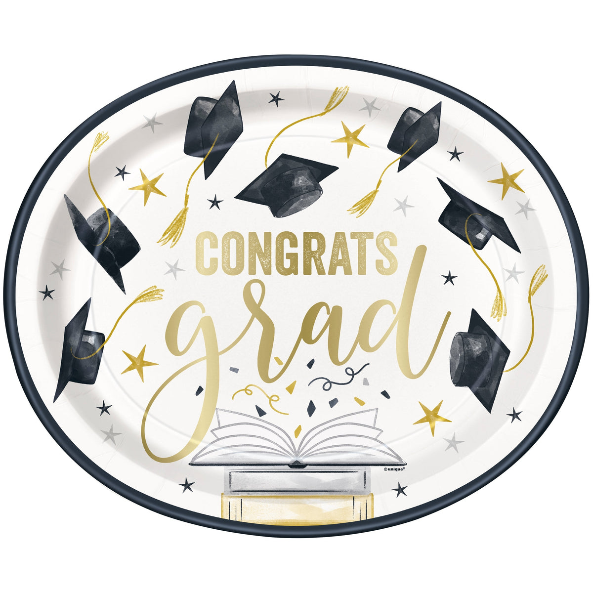 8 Golden Star Graduate 12" Oval Plates