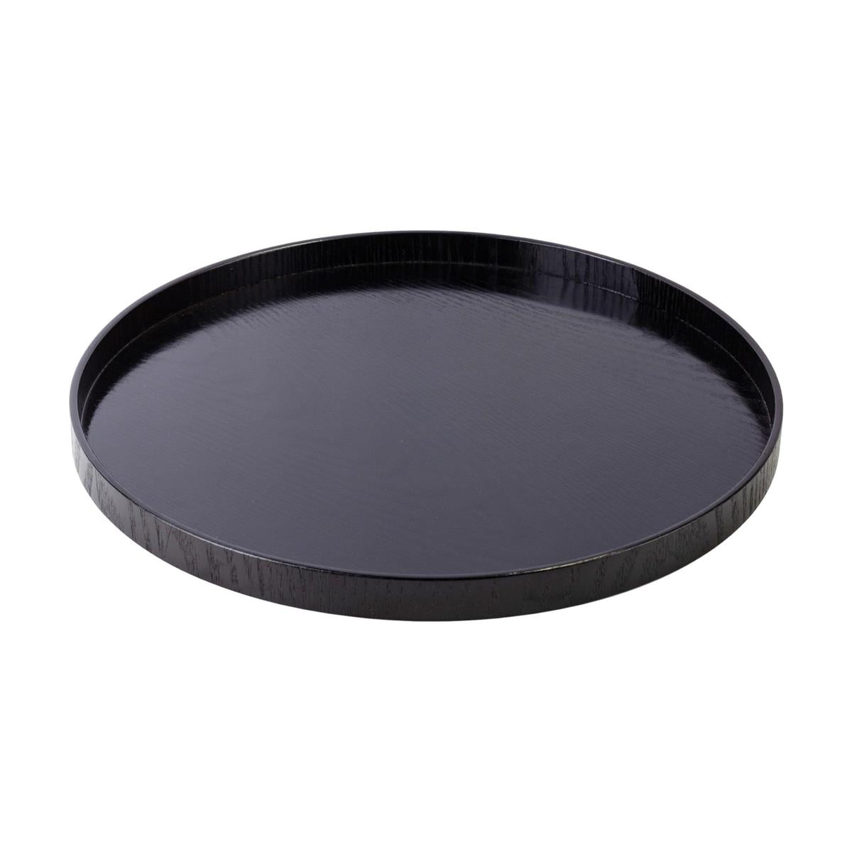 Black Wooden Serving Tray, 33cm