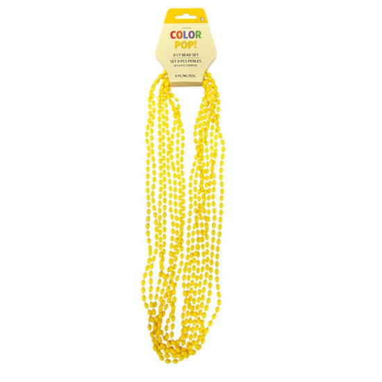 Yellow 30" Oval Beads, 8 Count