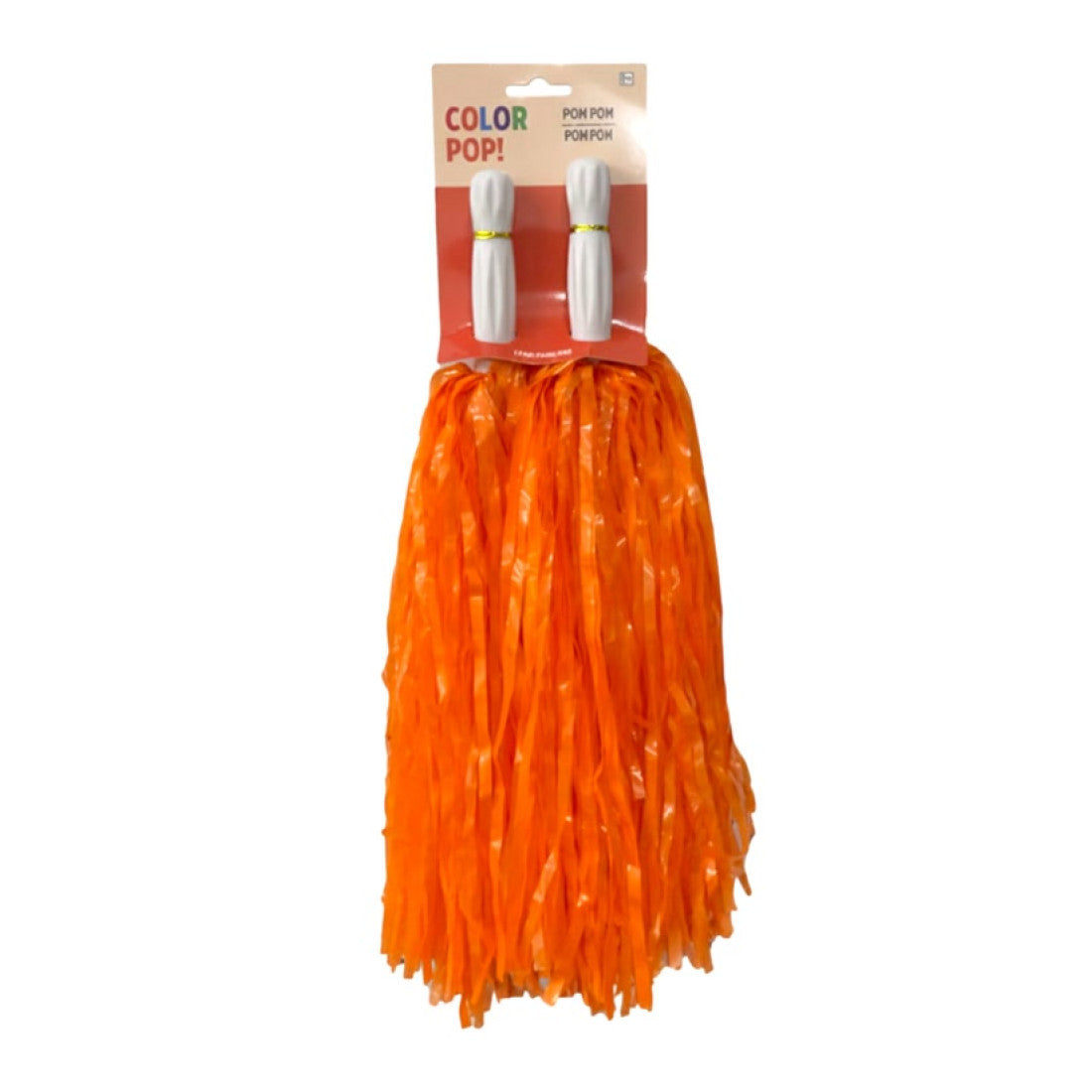 Orange Cheer Pom Poms, Set of 2