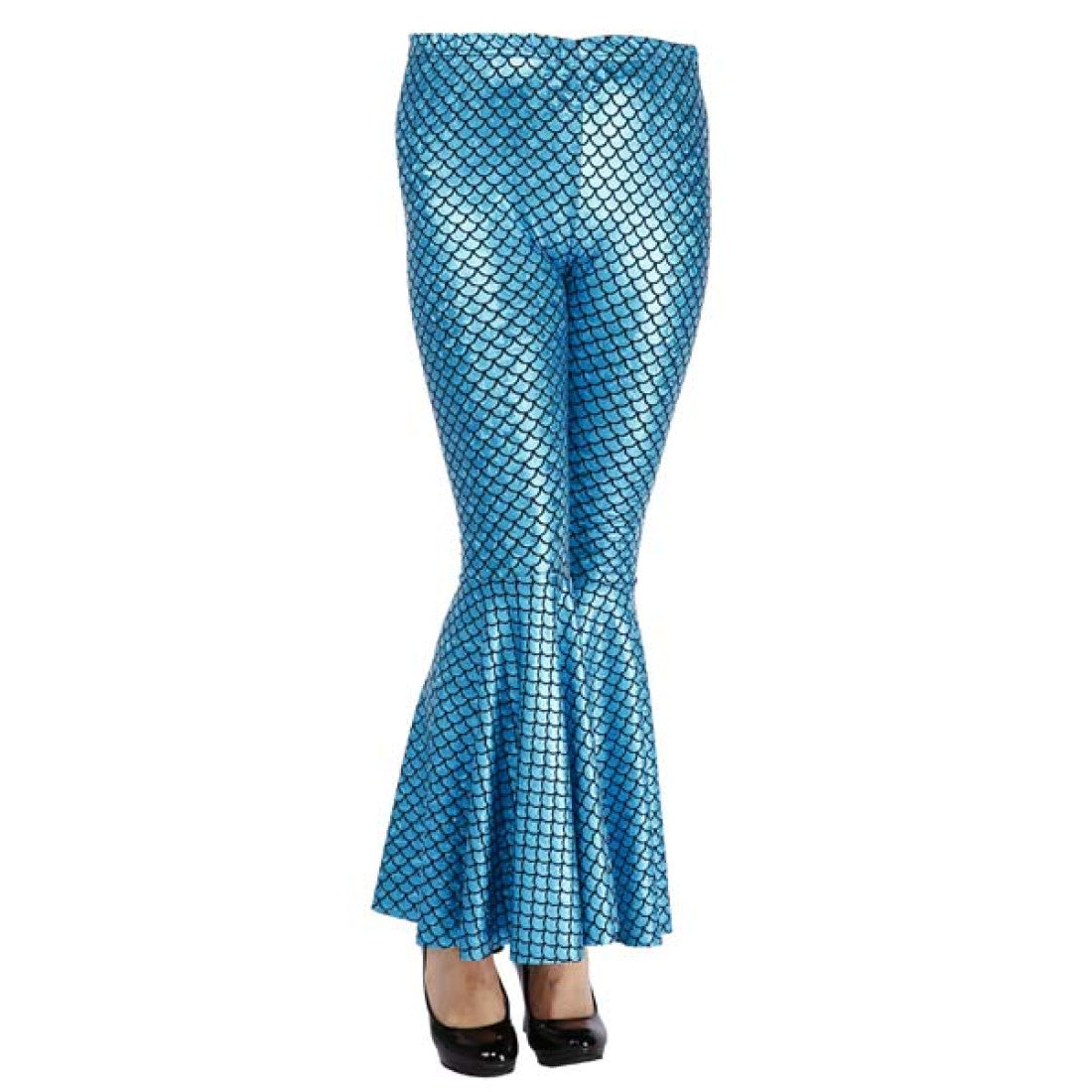 Light Blue Mermaid Bell-Bottom Leggings