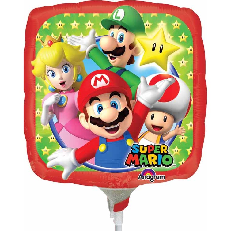 Foil Balloon - Mario Brothers, 18" Square