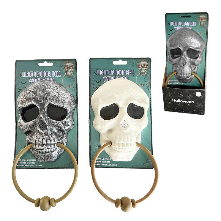G.Ghouls Skull Door Knocker with Light-Up Eyes & Sound
