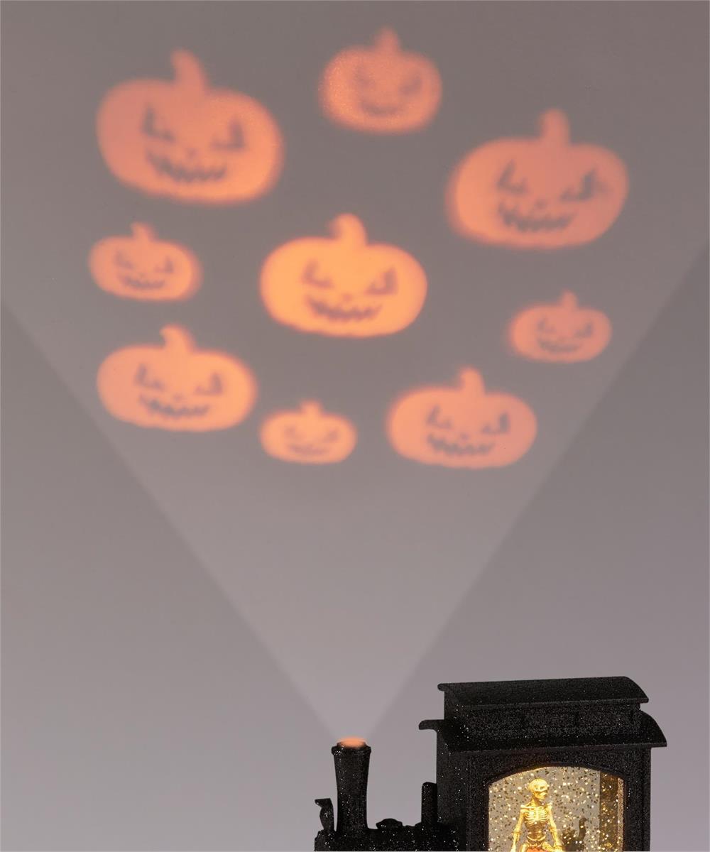 Halloween Projector Inside Glittered Skeleton Train