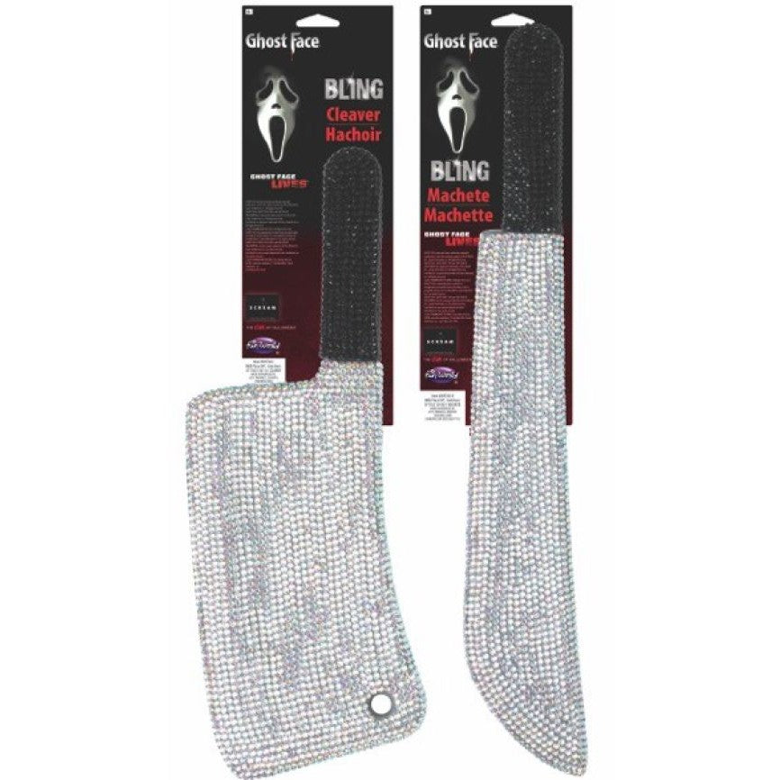 Ghost Face Bling Knife Assorted Machette, Meat Cleaver Asst - 1 per