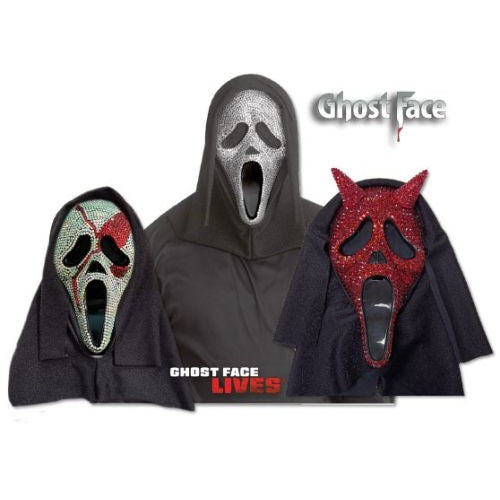 Ghost Face Bling Mask Asstorted 3 styles Crystal, Bloody, Devil 1 per