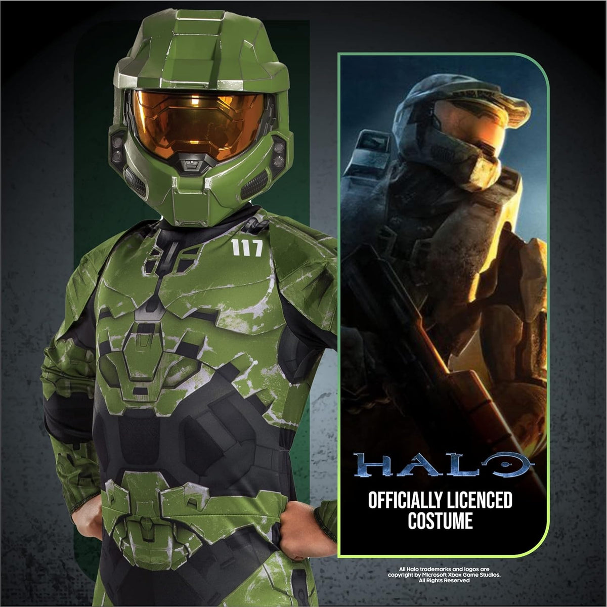Halo Infinite Master Chief Costume, Kids Size Video Game Inspired Character Jumpsuit, Classic Child Size