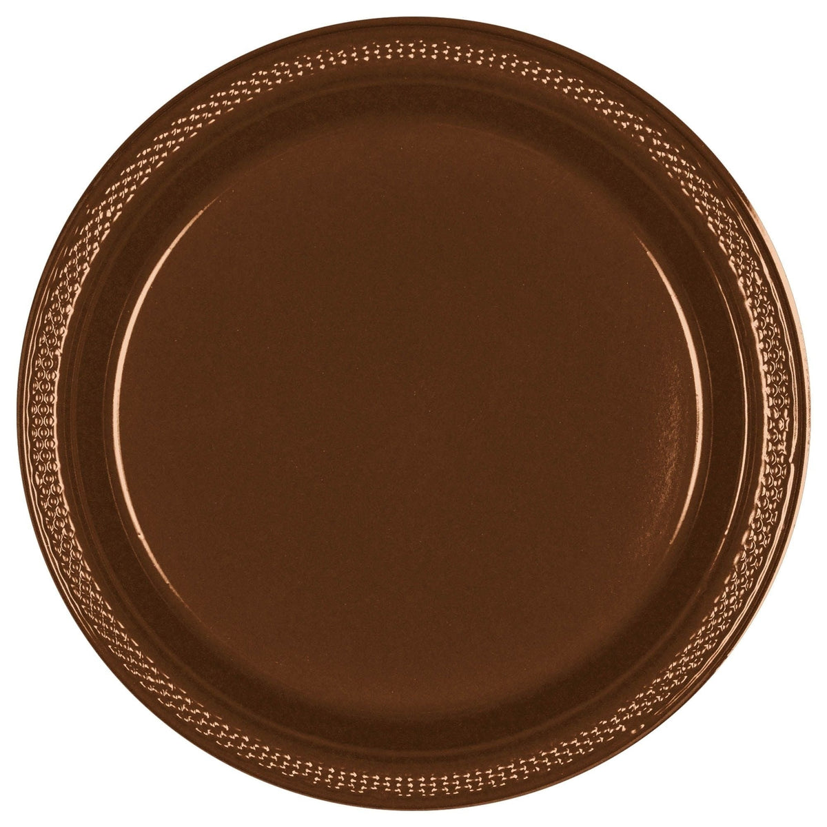 Plates - Chocolate Brown, Round, Plastic, 7", 20 Count