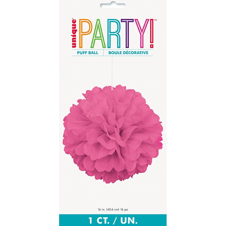 Puff Decoration – 16" – Hot Pink