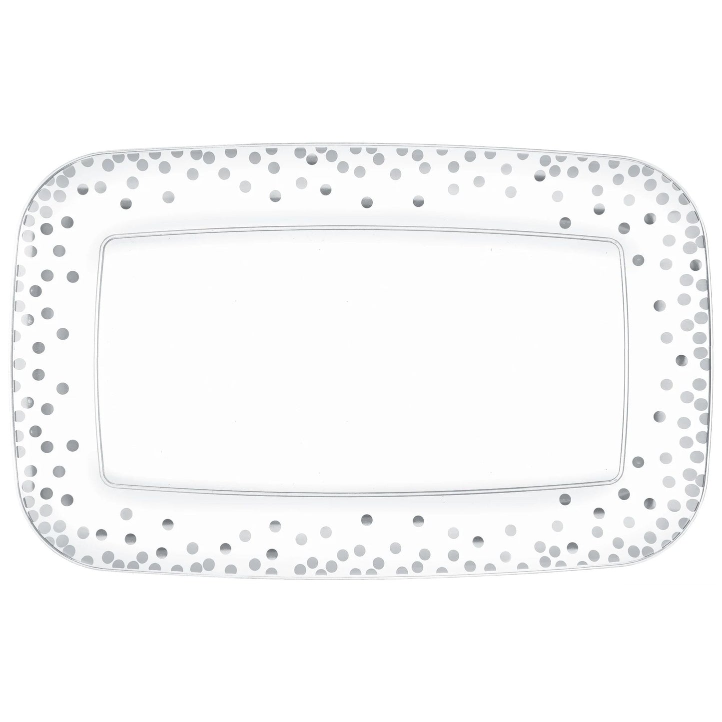 Silver Dots Rectangular Tray