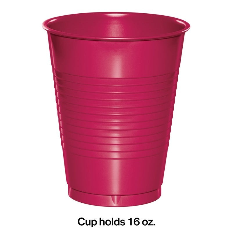 Tumbler 16 oz Plastic 20 Count Hot Magenta