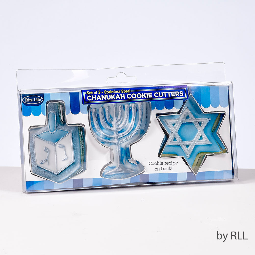 Stainless Steel Hanukkah Cookie Cutters, Set of 3