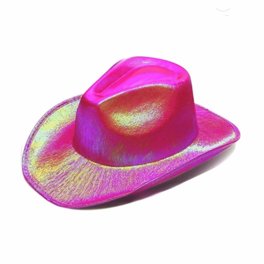 Adult's Pink Holographic Cowboy Hat Costume Accessory