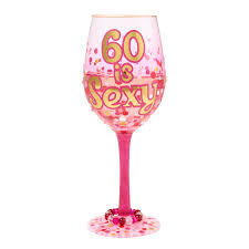 60 is Sexy Lolita Hand-Painted Wine Glass in Gift Packaging
