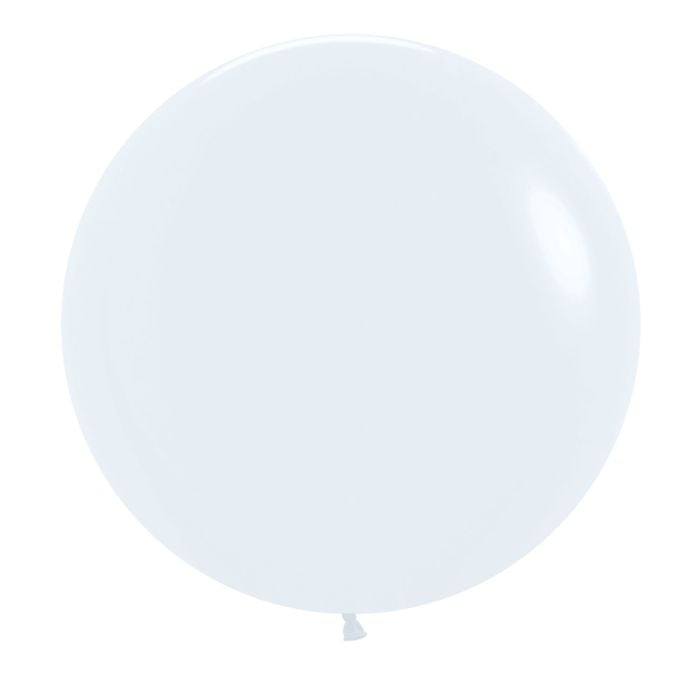 24" Fashion White Sempertex Latex Balloons, Pack of 10