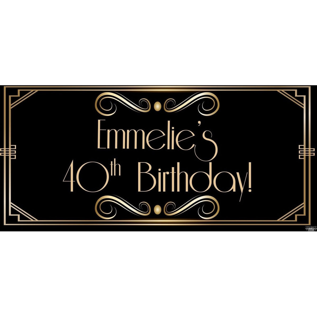 Banner - Custom Deluxe Birthday Gold Gala
