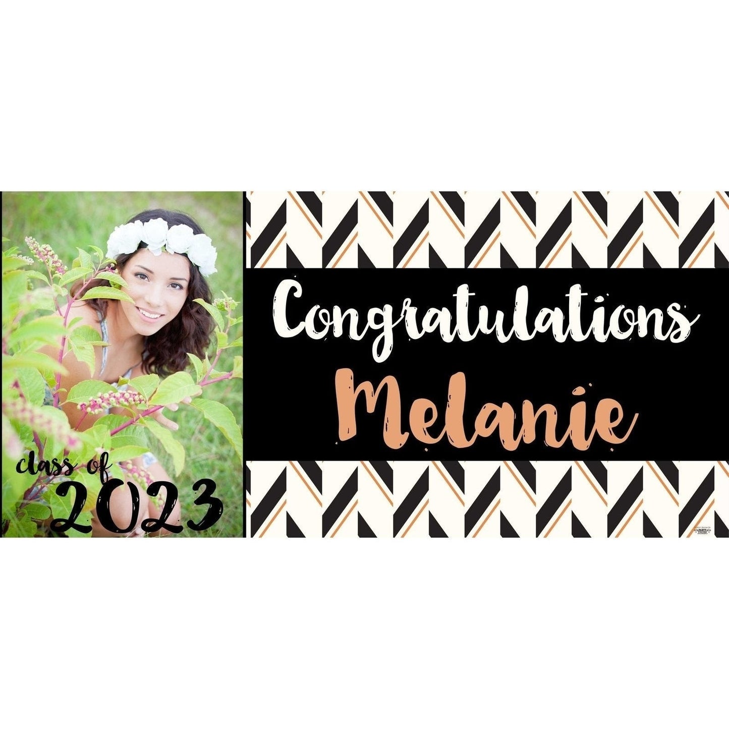 Banner - Custom Deluxe Grad Black & White Hatch With PiCounture