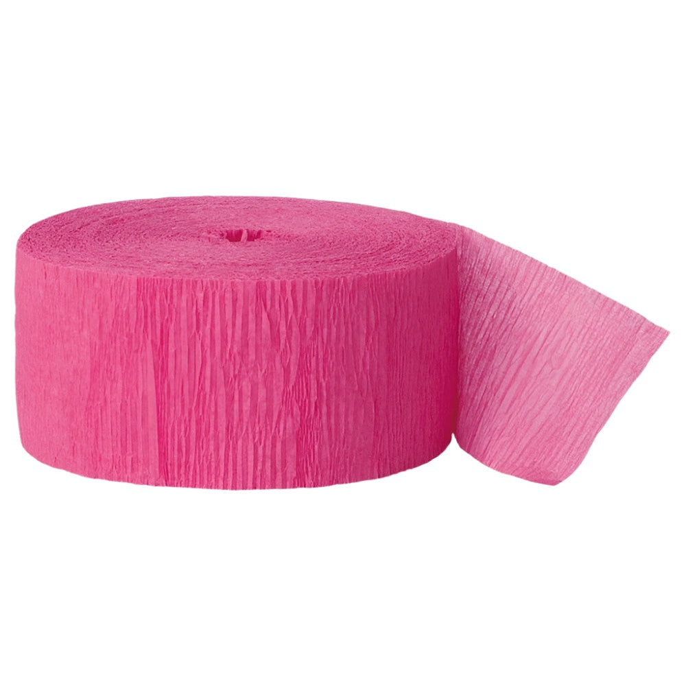 Hot Pink Crepe Streamer, 81 Ft