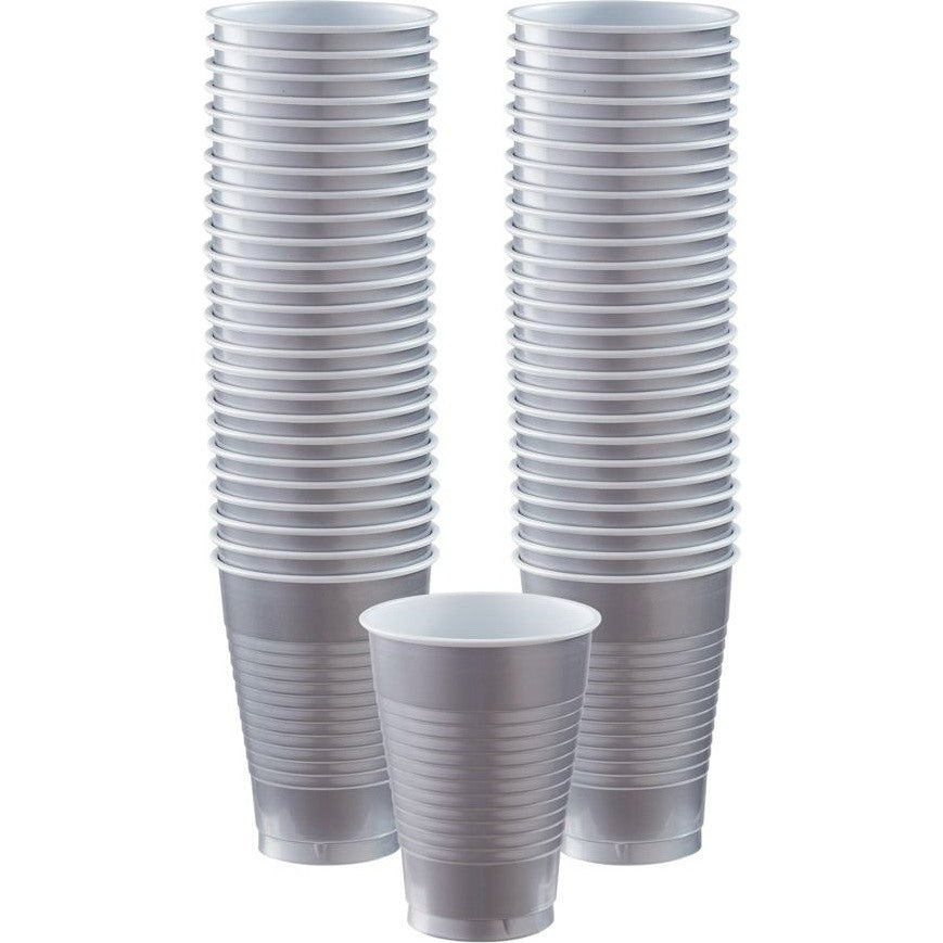 Silver Big Party Pack Plastic Cups, 12 Oz.