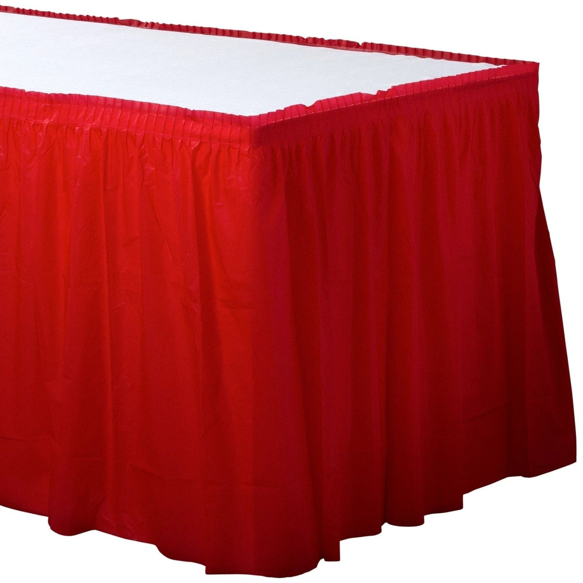 Plastic Table Skirt - Apple Red 21'