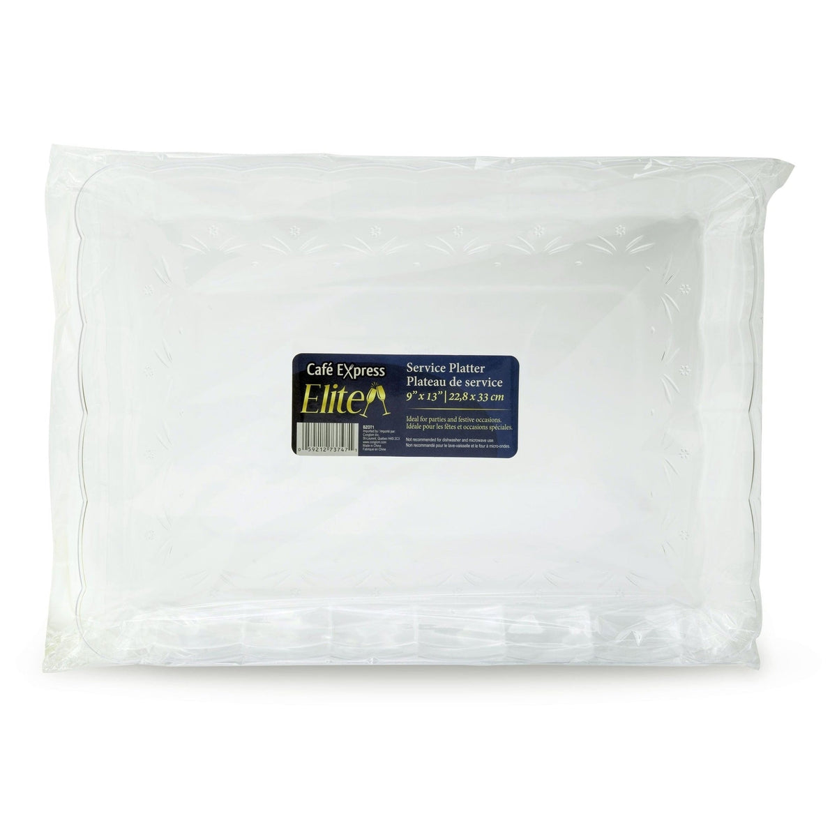 Tray - 9" X 13" Rectangle Polyst Clear