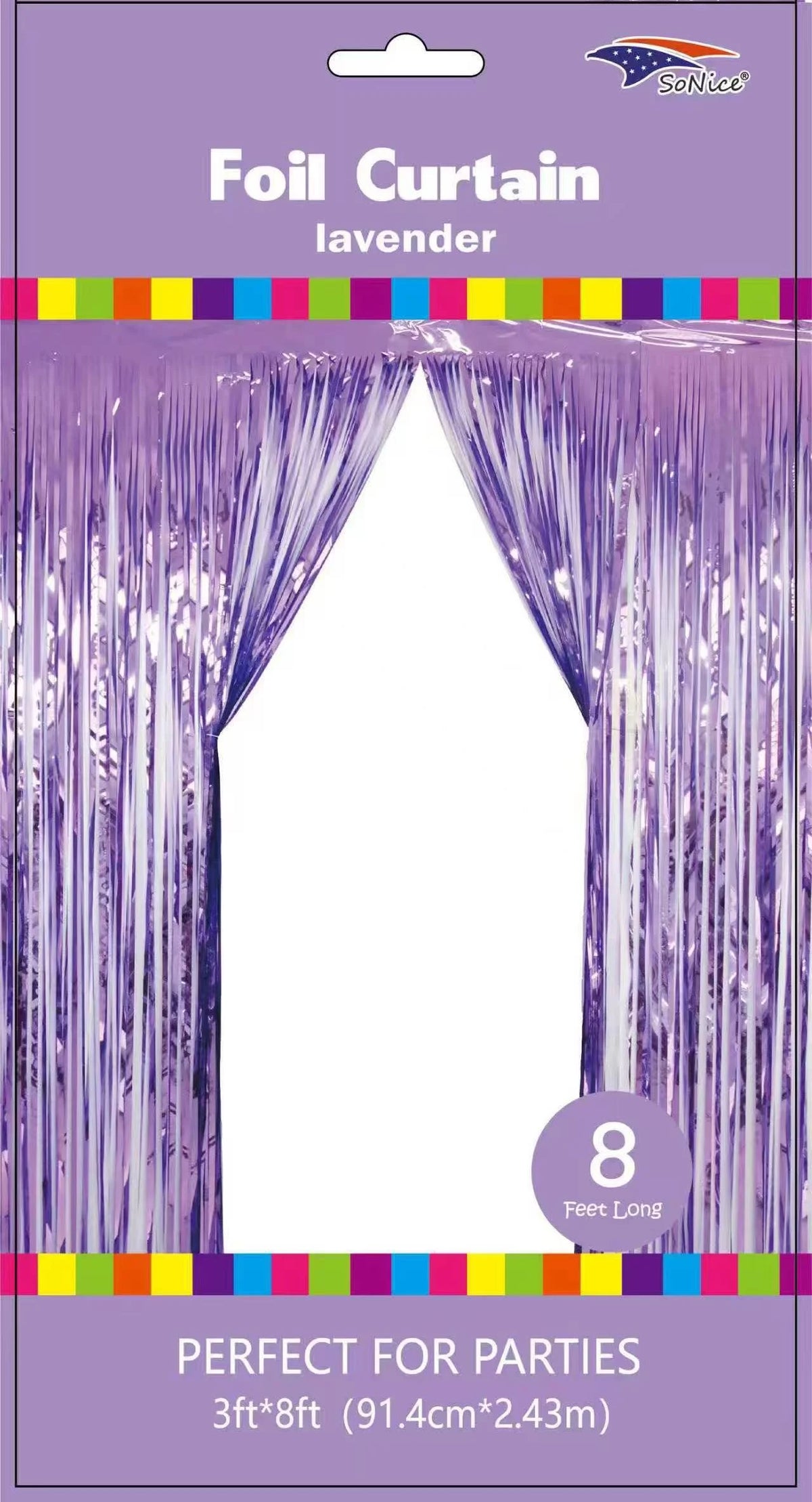 Lavender Foil Backdrop Curtain 3'x8'