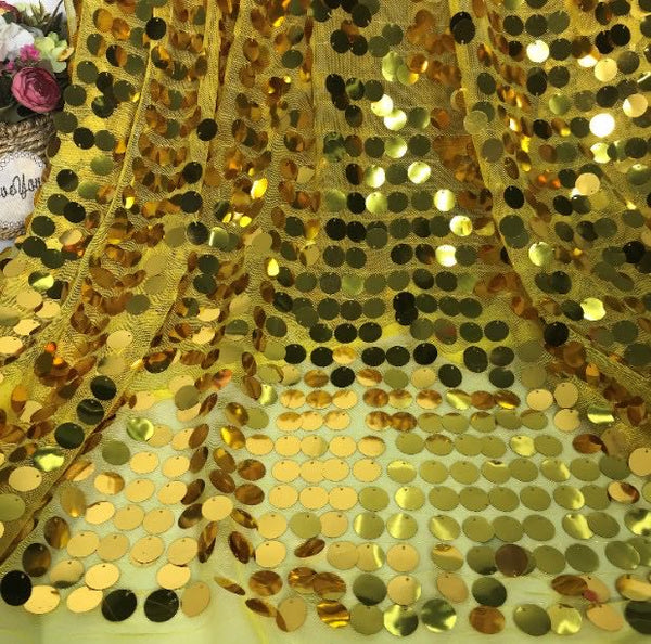 Heavy Duty Fabric Gold Metallic Sequin Backdrop