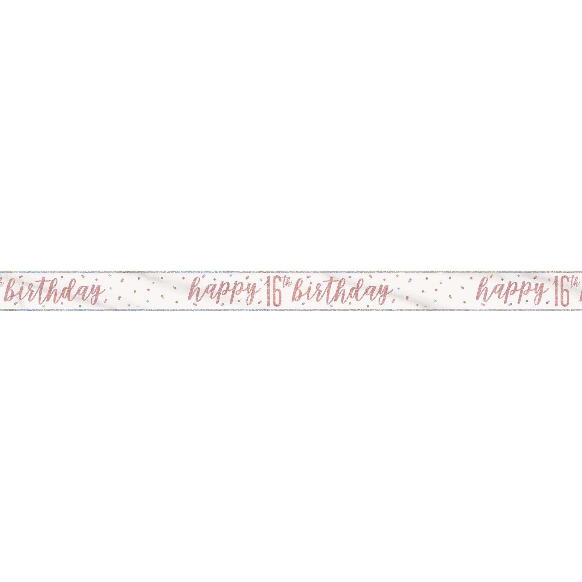 1 9' Glitz Rose Gold Foil Banner "Happy 16th Birthday"