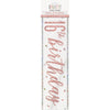 1 9' Glitz Rose Gold Foil Banner "Happy 16th Birthday"