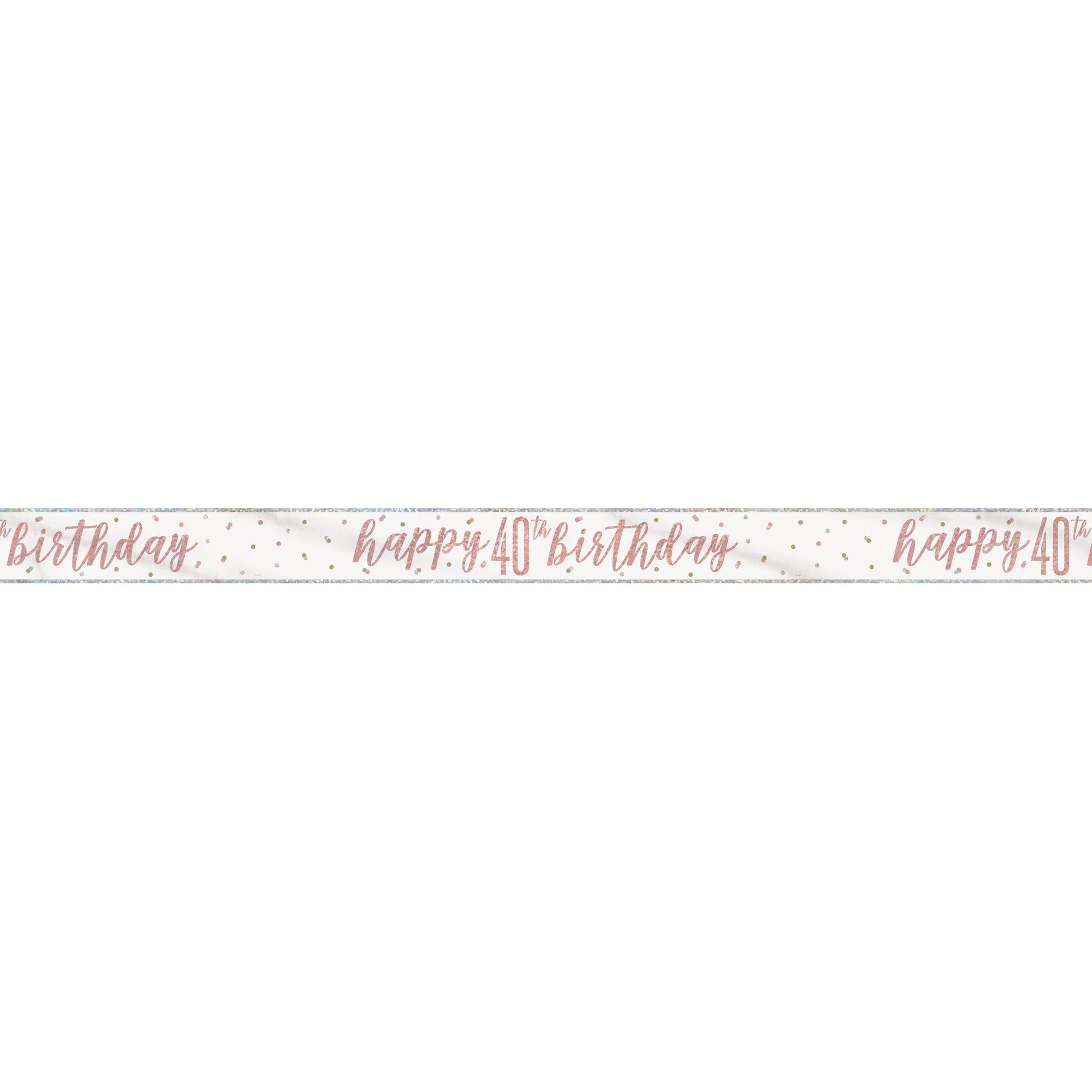 1 9' Glitz Rose Gold Foil Banner "Happy 40th Birthday"