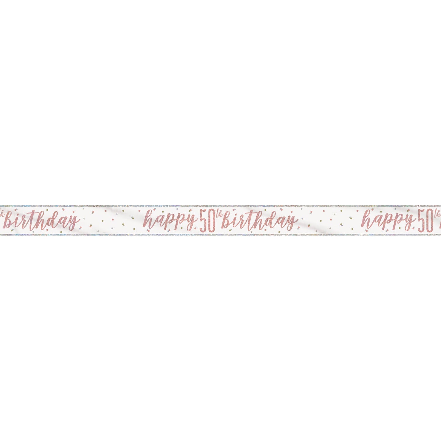 1 9' Glitz Rose Gold Foil Banner "Happy 50th Birthday"
