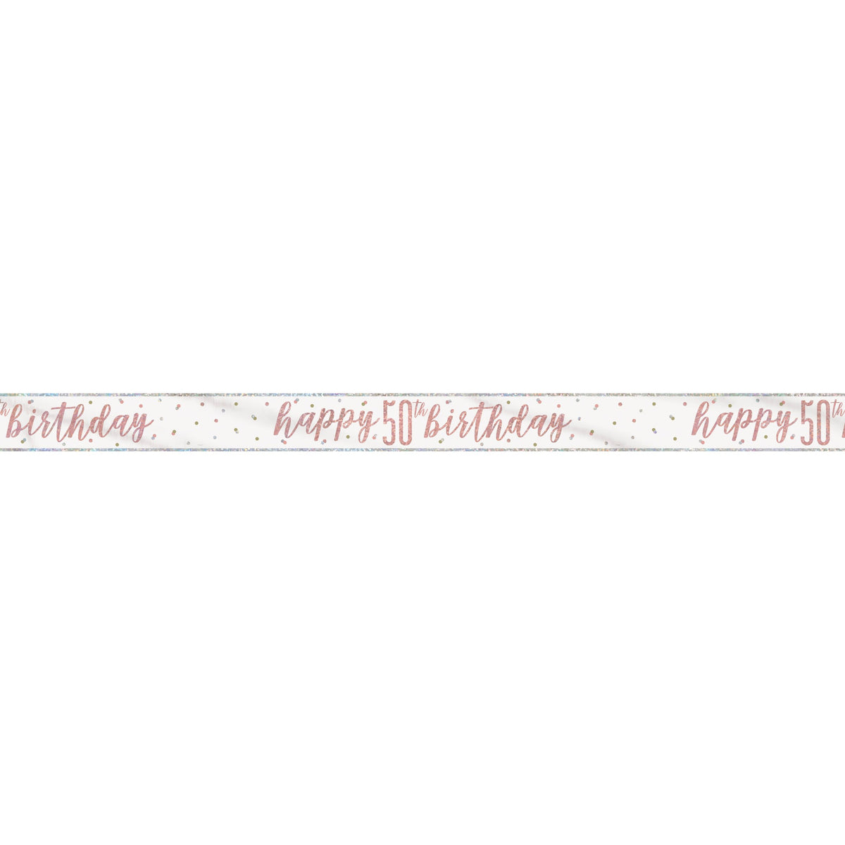 1 9' Glitz Rose Gold Foil Banner "Happy 50th Birthday"