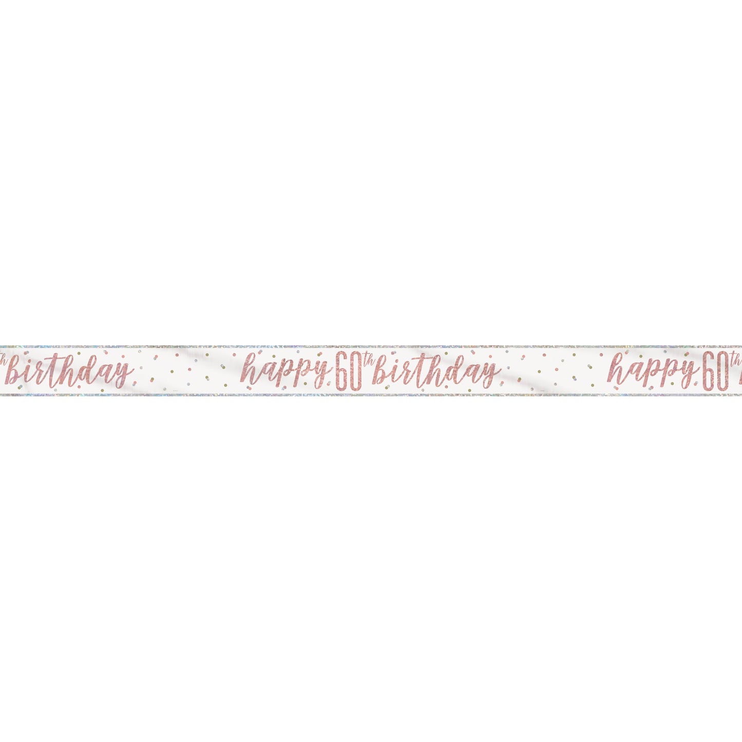 1 9' Glitz Rose Gold Foil Banner "Happy 60th Birthday"