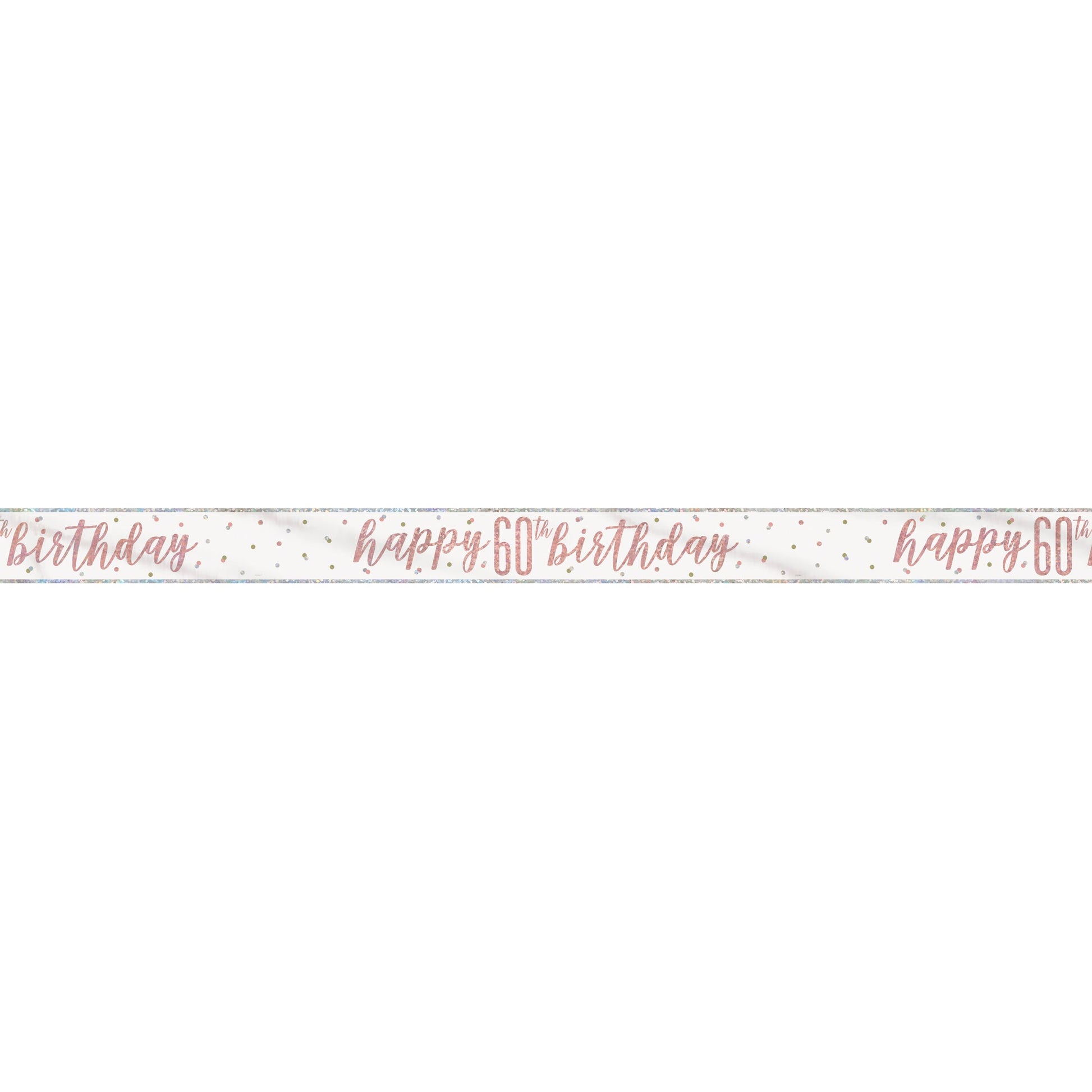 1 9' Glitz Rose Gold Foil Banner "Happy 60th Birthday"