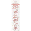 1 9' Glitz Rose Gold Foil Banner "Happy 65th Birthday"