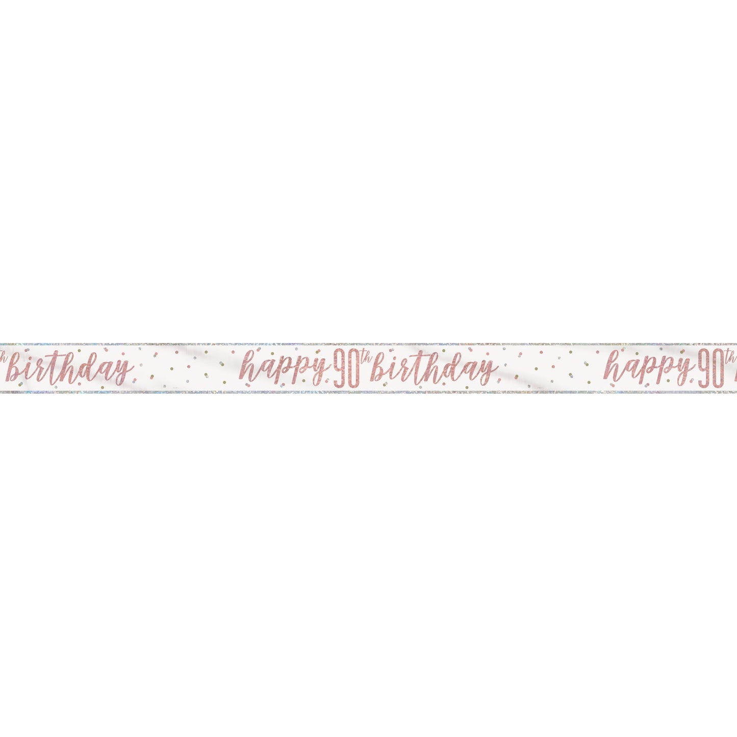 1 9' Glitz Rose Gold Foil Banner "Happy 90th Birthday"