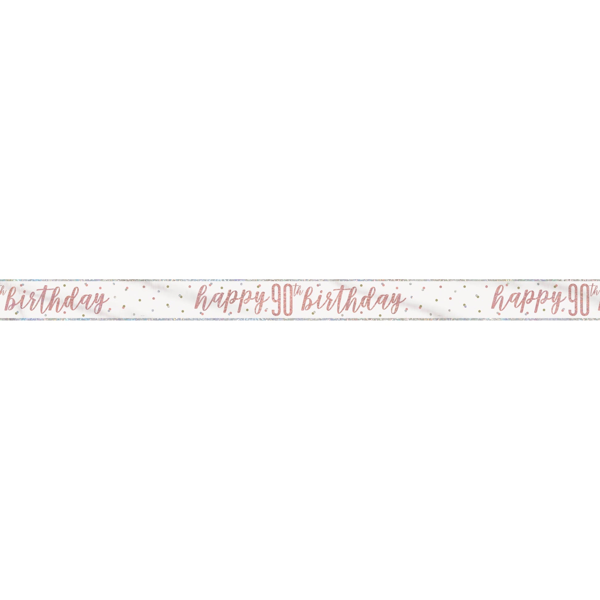 1 9' Glitz Rose Gold Foil Banner "Happy 90th Birthday"
