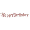 11' Rose Gold Diamond Sparkle Happy Birthday Banner