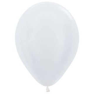 11" Satin White Latex Balloons, 50 Pieces
