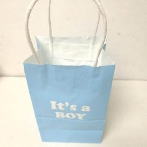 12 Blue It's a Boy Kraft Bags 5 x 8"
