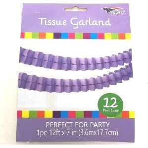 12ft Lavender Tissue Garland