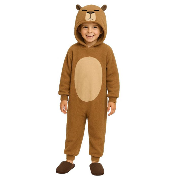 E-Z Capybara Hooded Jumpsuit Child-Size Costume, Large 12-14