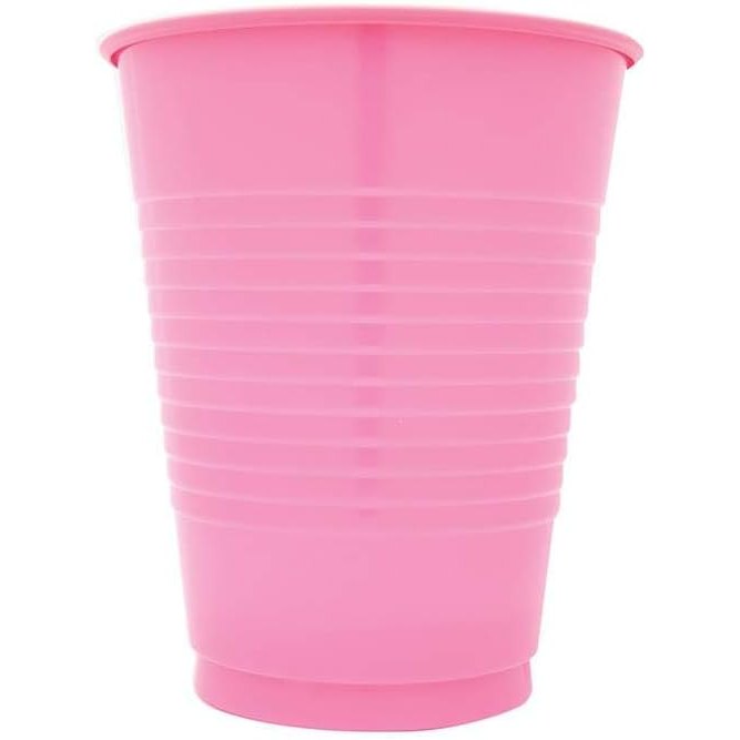 16oz Classic Pink Plastic Cups, 20 Count