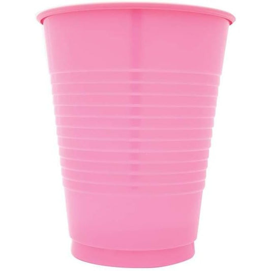 16oz Classic Pink Plastic Cups, 20 Count