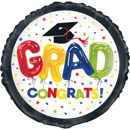 18" Packaged Letter Graduate Foil Balloon