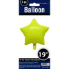 19" Star Macaron Yellow Foil Balloon