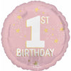 1st Birthday Pink 18" Foil Balloon